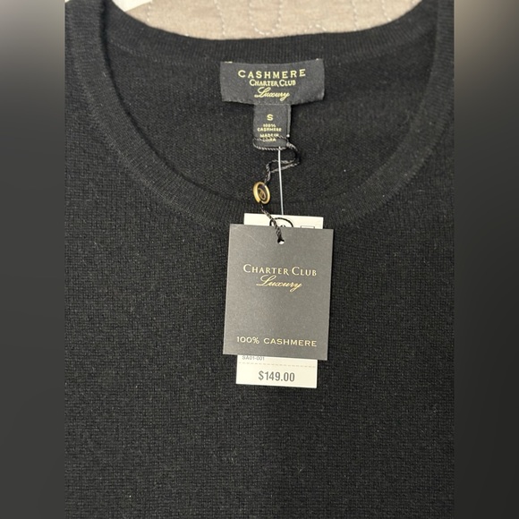 Cashmere Charter Club women’s open shoulder sweater. Size Small. Black color. - Picture 11 of 12